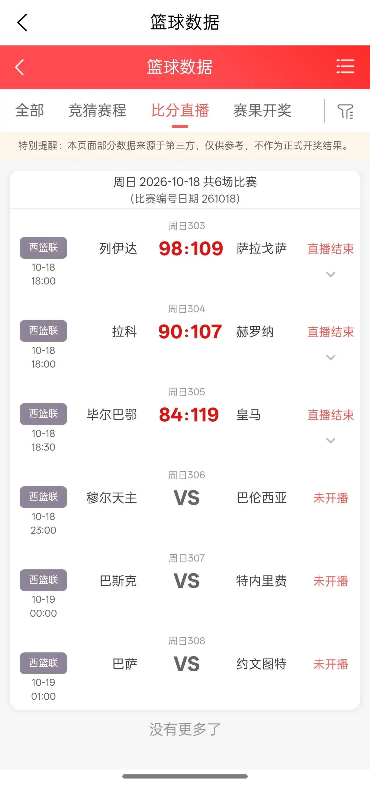 比赛实况